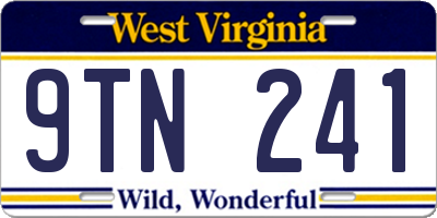 WV license plate 9TN241