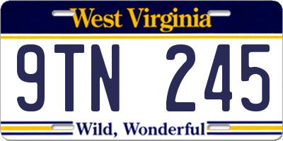 WV license plate 9TN245