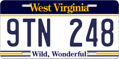 WV license plate 9TN248