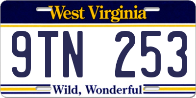 WV license plate 9TN253