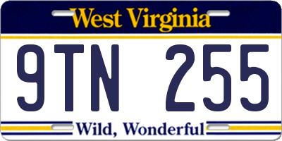 WV license plate 9TN255