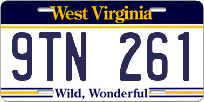 WV license plate 9TN261