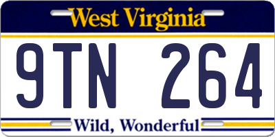 WV license plate 9TN264
