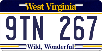 WV license plate 9TN267