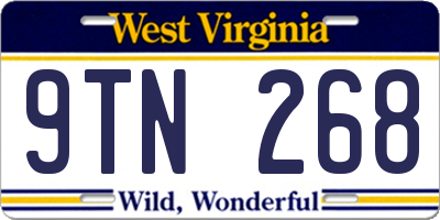 WV license plate 9TN268
