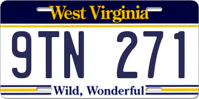 WV license plate 9TN271