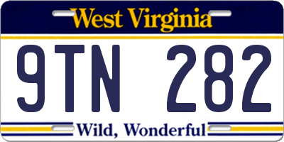 WV license plate 9TN282