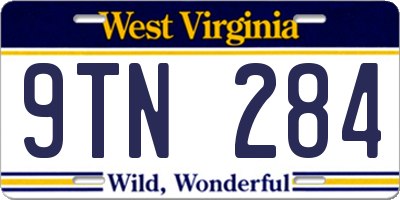 WV license plate 9TN284