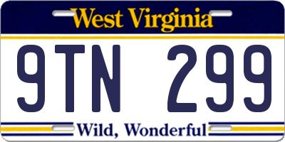 WV license plate 9TN299