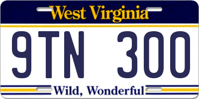 WV license plate 9TN300