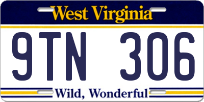 WV license plate 9TN306