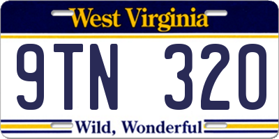 WV license plate 9TN320
