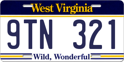 WV license plate 9TN321