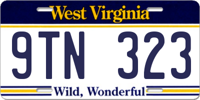 WV license plate 9TN323