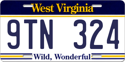 WV license plate 9TN324