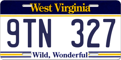 WV license plate 9TN327