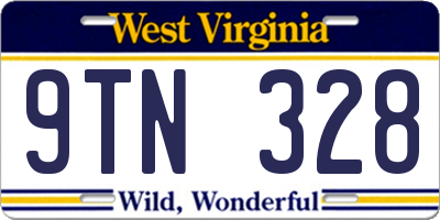 WV license plate 9TN328