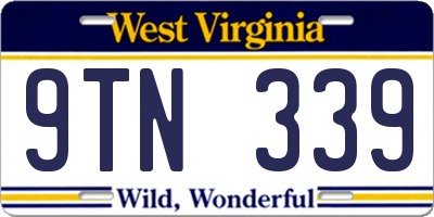 WV license plate 9TN339