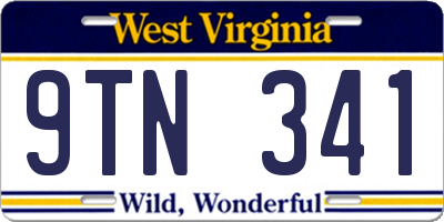 WV license plate 9TN341