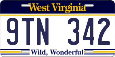 WV license plate 9TN342