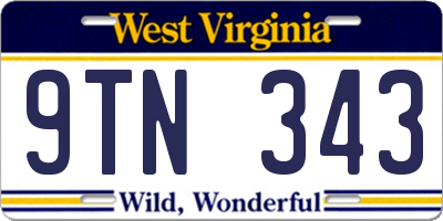 WV license plate 9TN343