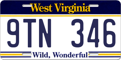 WV license plate 9TN346