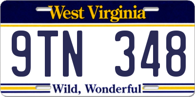WV license plate 9TN348