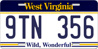WV license plate 9TN356