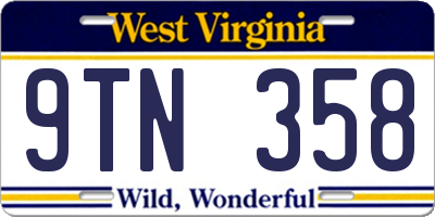 WV license plate 9TN358