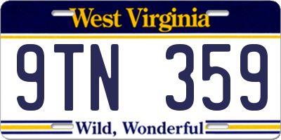 WV license plate 9TN359