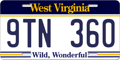 WV license plate 9TN360