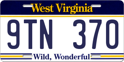 WV license plate 9TN370