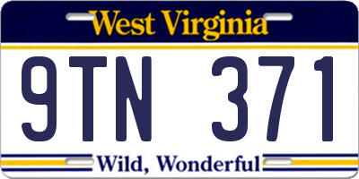 WV license plate 9TN371