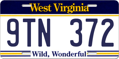 WV license plate 9TN372