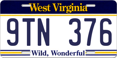 WV license plate 9TN376