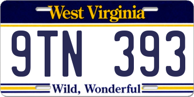 WV license plate 9TN393