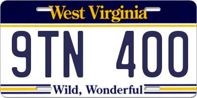 WV license plate 9TN400
