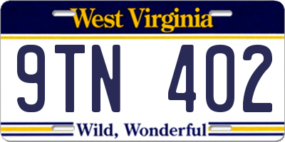 WV license plate 9TN402