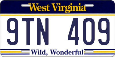 WV license plate 9TN409