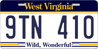WV license plate 9TN410