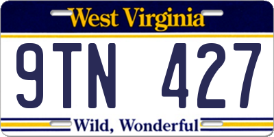 WV license plate 9TN427