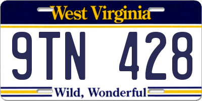 WV license plate 9TN428