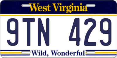 WV license plate 9TN429