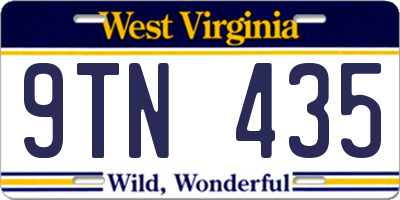 WV license plate 9TN435
