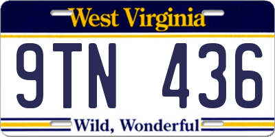 WV license plate 9TN436