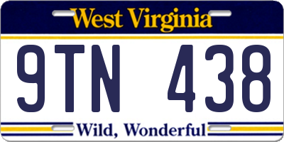 WV license plate 9TN438