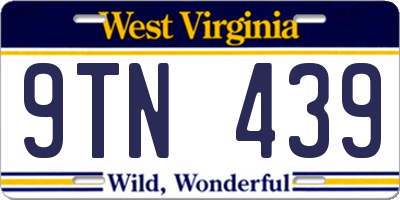 WV license plate 9TN439