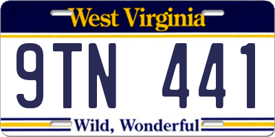 WV license plate 9TN441