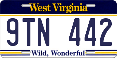 WV license plate 9TN442