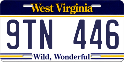 WV license plate 9TN446